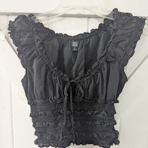 BDG cropped black blouse